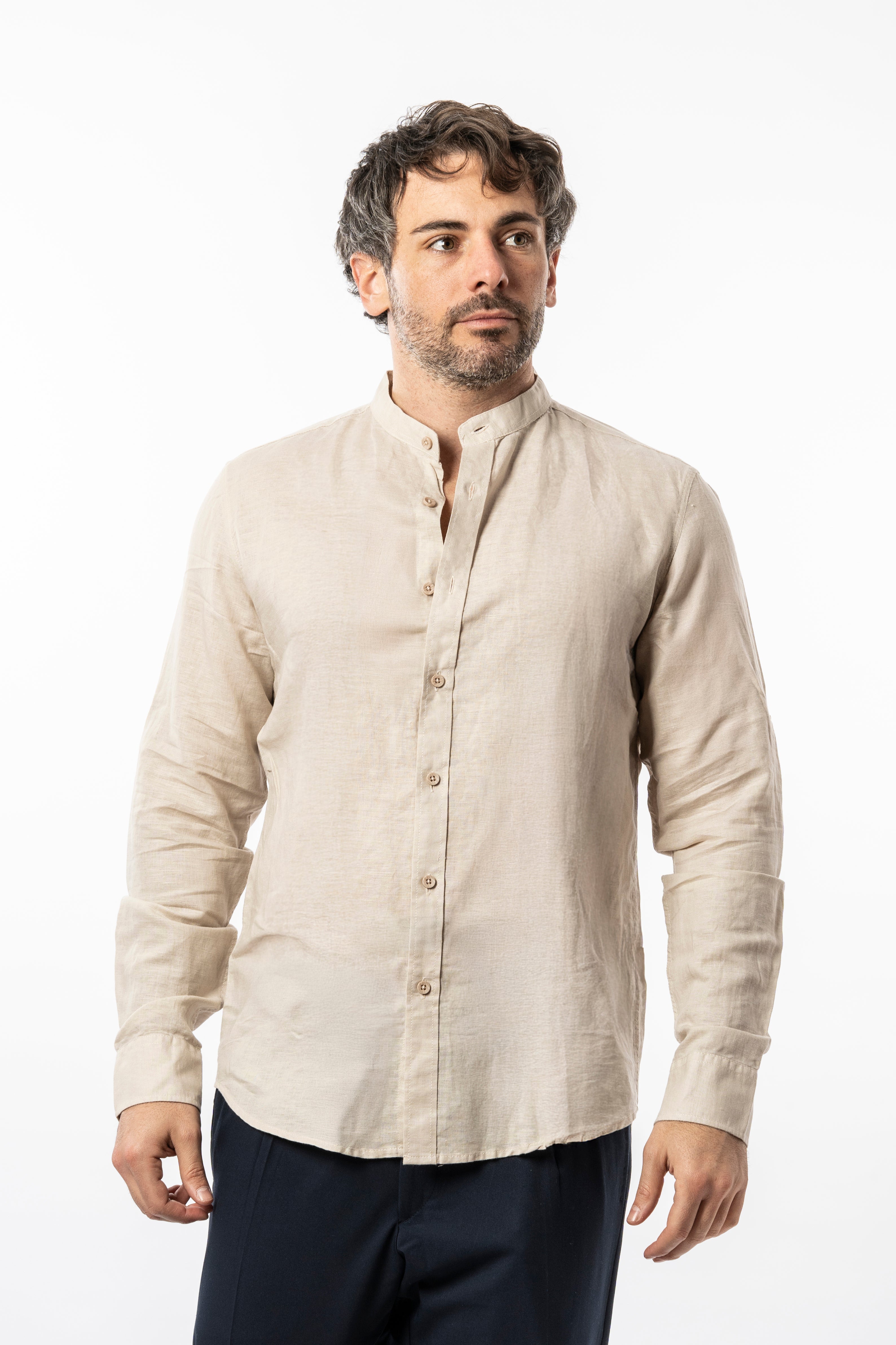 CamiciaVinc coreano linon - Beige